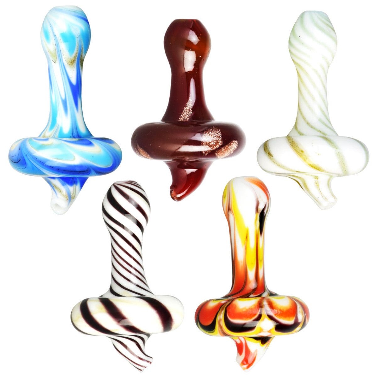 Corkscrew Swirl Nipple Carb Cap | 30mm | Colors Vary | BluntPark.com
