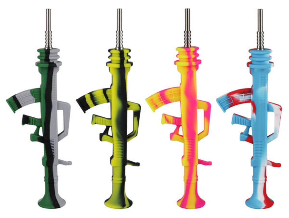 AK47 Dab Straw | Silicone | 9.5" | Colors Vary | BluntPark.com