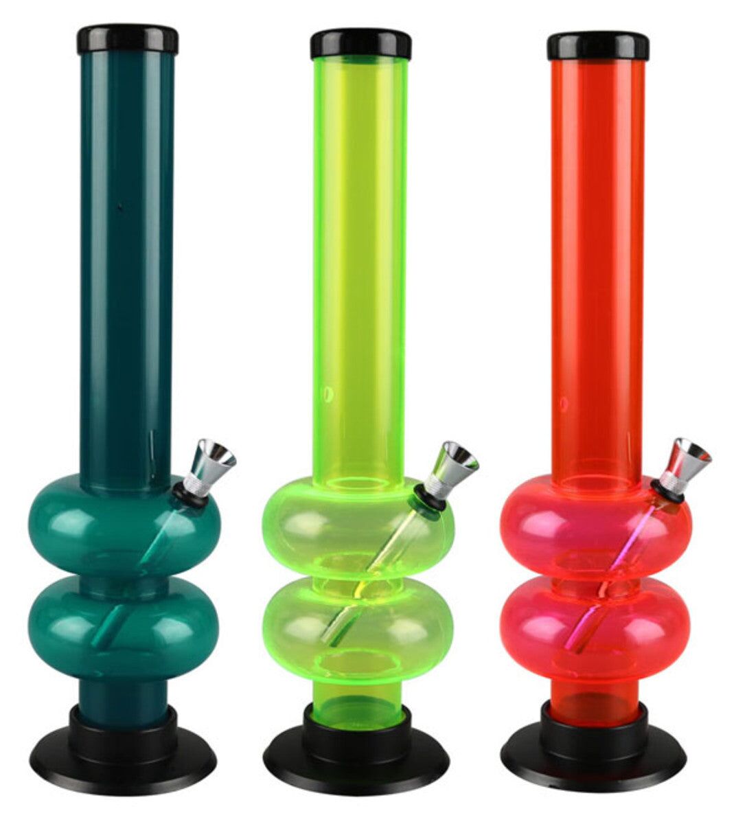 Acrylic Double Bubble Water Pipe | 12" | Colors Vary