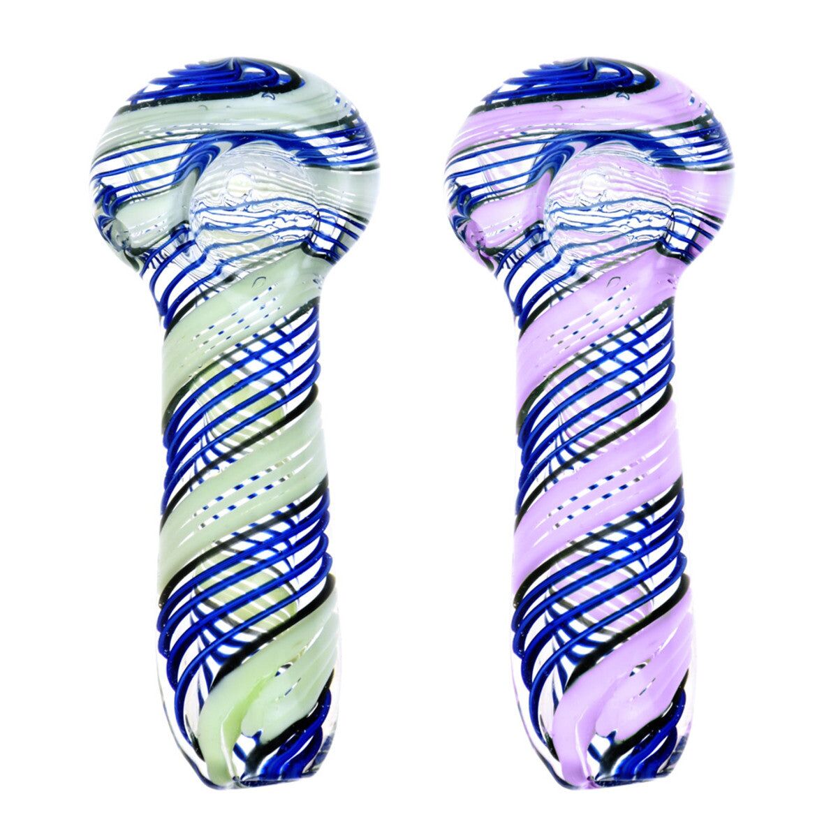 Blue Twist w/ Slime Hand Pipe | 3.75" | Colors Vary | BluntPark.com