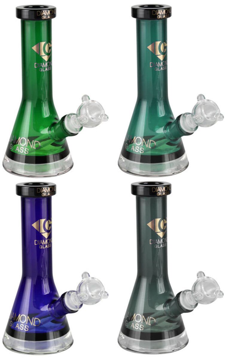 Diamond Glass Beast Mini Beaker | 8" | 14mm Female | Assorted Colors