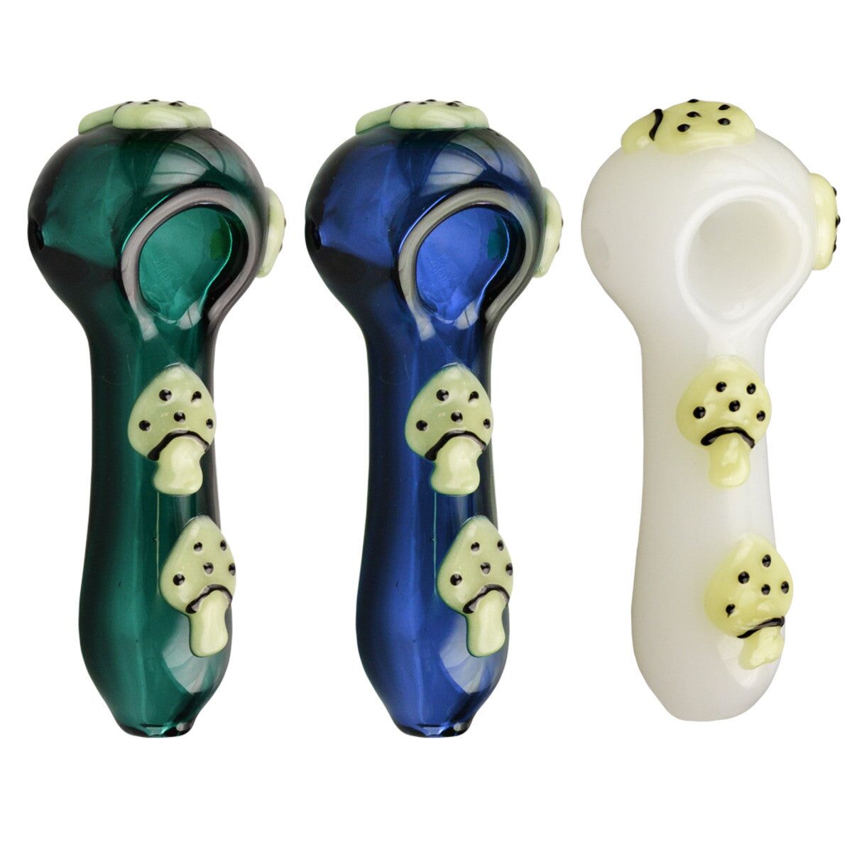 Glow in the Dark Mushroom Spoon Pipe | 4" | Colors Vary