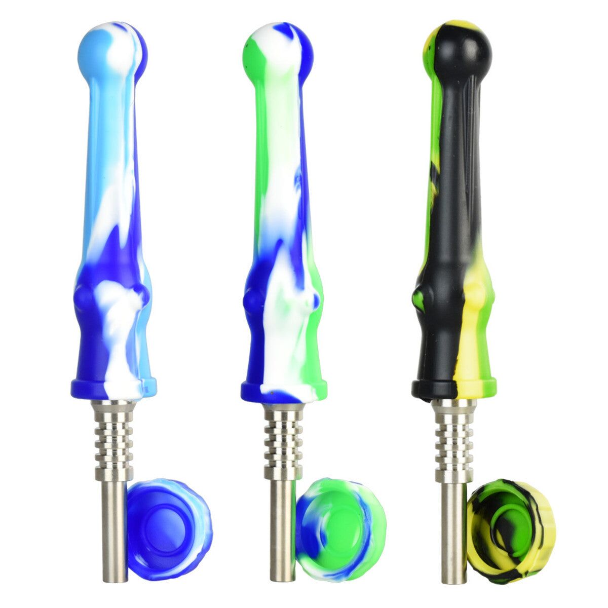 Silicone Vapor Straw w/ 14mm Ti Tip | 6.5" | Colors Vary