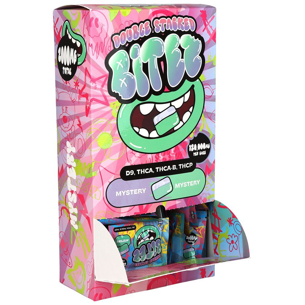 Double Stacked THC Bitez | 2000mg | 2pc | 60pk Display - Image 2